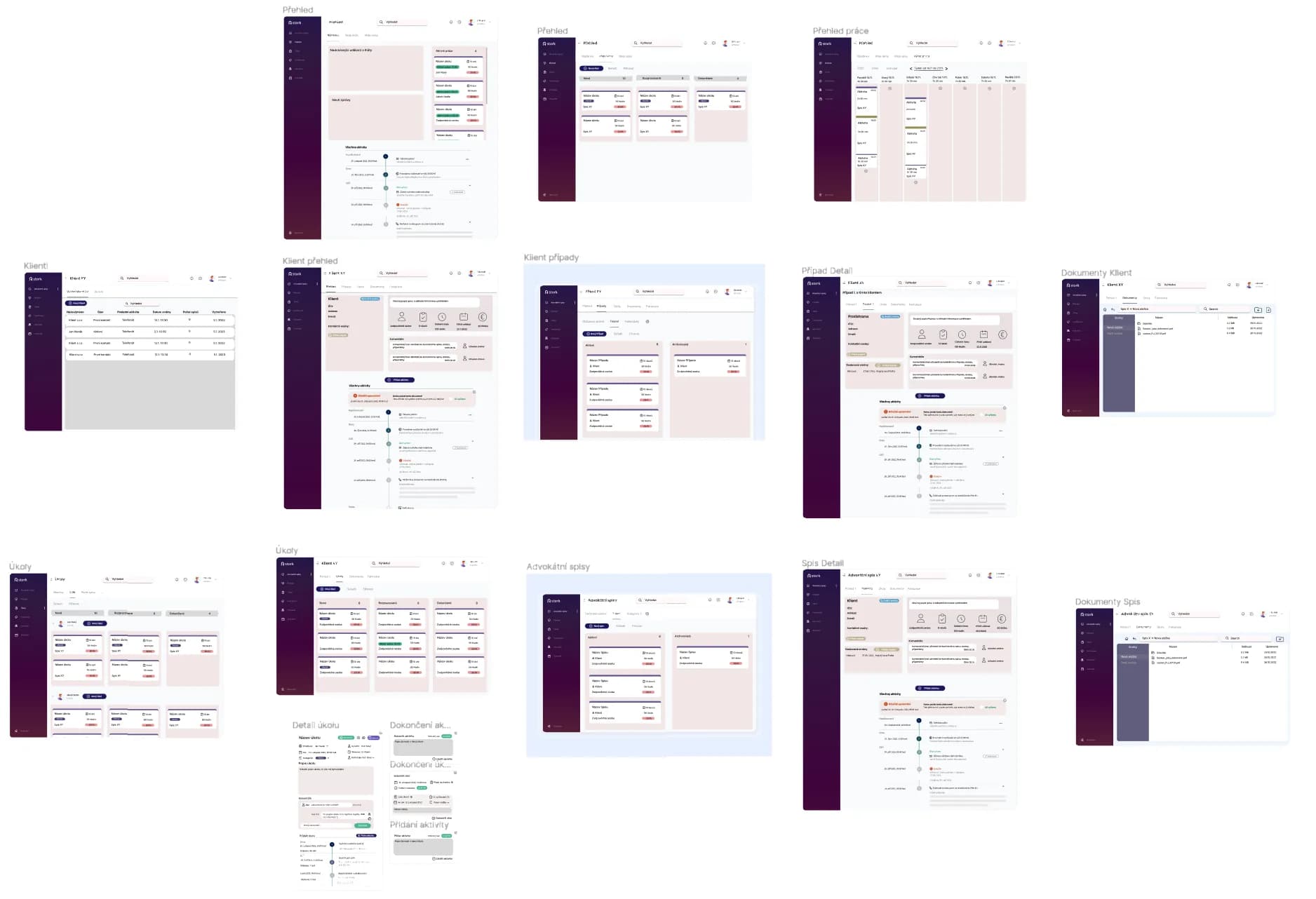 User interface screen designs in Figma