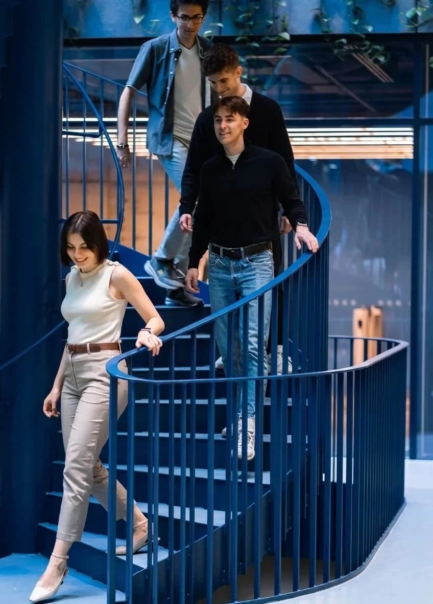 Devehope team on stairs