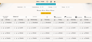 Main Mealplanner Dashboard